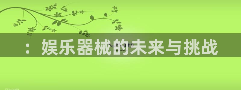 jdb电子：：娱乐器械的未来与挑战