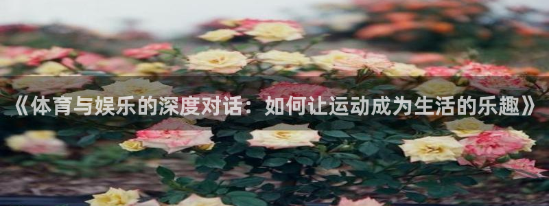 jdb电子官网入口app：《体育与娱乐的深度对话：如何让运动成为生活的乐趣》